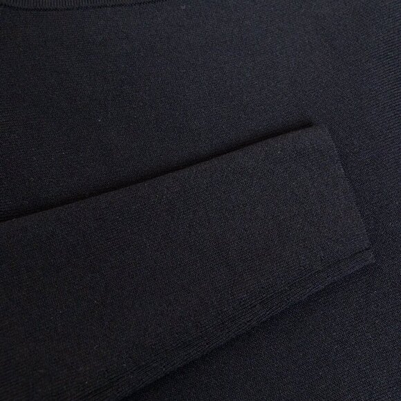 Babaton Aritzia Sculpt Knit Long Sleeve Peplum Top Square Neck Black - Picture 9 of 12